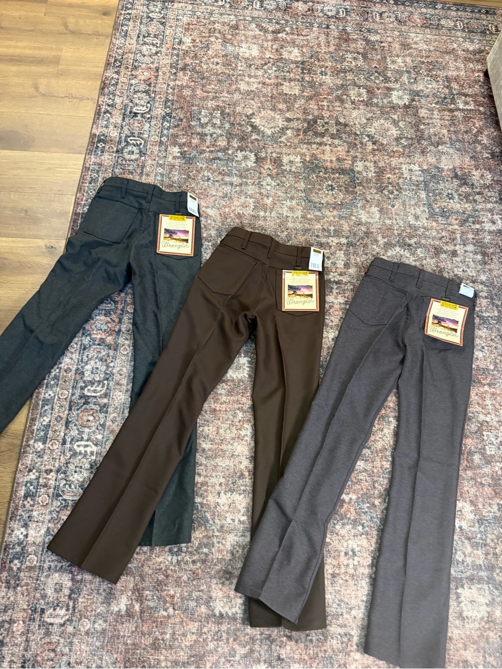 NWT Wrangler Wrancher Mens Pants 31x34 Lot of 3 Bootcut Western Dress Pants